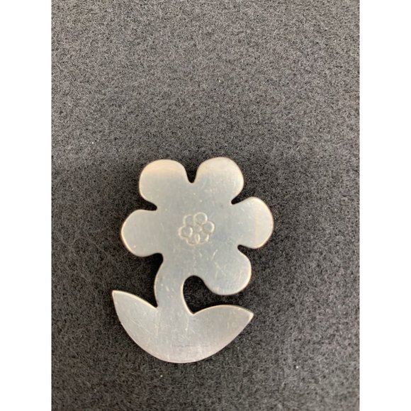 MID Century Pewter Marked JHN Flower Pin Set - Picture 7 of 7